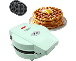 JAP Appliances Dough Joy Wafelijzer - Wafelmaker voor 1 Ronde Wafel - Anti aanbaklaag - indicatielampje - Wafels van 16x16 cm - Groen