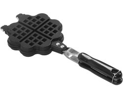 KARZO - Wafelijzer, Dubbelzijdige Antiaanbak Wafel Bakplaat, Bakgerei met Handvat voor Snacks, Ontbijt, Lunch, Fornuis Wafelpan