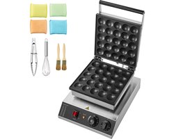 Mini pannenkoekenmaker, Met 25-Holes, 31 x 39.1 x 22.9 cm, Roestvrij Staal, 1700W, Anti-Aanbak Roestvrij Staal, Temperatuur，Tijdregeling