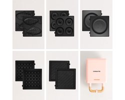 Multifunctioneel 3-in-1 Tosti- en Wafelijzer met 5 Verwisselbare Platen