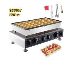 Poffertjesmaker - Poffertjespan - Poffertjespan Inductie - Poffertjespan Elektrisch - Wafelijzer - Wafelmaker - 50 Stuks Wafel- en Dorayaki Machine voor Perfecte Snacks