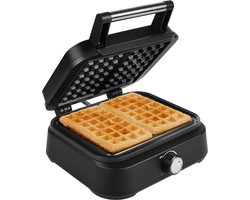 Princess 132398 Wafelijzer - 2 Belgische wafels - 4x7 - Regelbare thermostaat - Anti aanbaklaag - Hoog vermogen - 1500 Watt - 26 x 22 cm - Belgisch Wafelijzer Deluxe - Zwart
