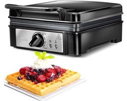 Professioneel Wafelijzer voor 2 Dicke Belgische Wafels met Temperatuurregeling