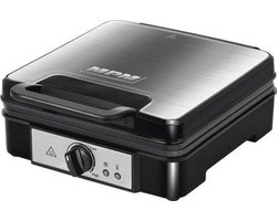 Professioneel Wafelijzer voor 4 Belgische Wafels met Temperatuurregelaar en Antiaanbakplaten