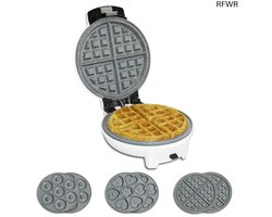 RFWR® 3-in-1 Wafelijzer met Verwisselbare Platen voor Donuts, Muffins en Wafels - 700 Watt Vermogen
