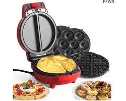 RFWR® Multifunctionele 3-in-1 Wafelijzer met Verwisselbare Platen voor Wafels, Donuts en Omeletten - 600 W