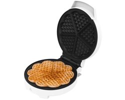 Ronde Elektrische Wafelmaker 1000 W met RVS Afwerking - Maak Hartvormige en Grote Wafels