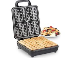 Royal Swiss® Wafelijzer – Elektrische Waffle Maker 1200W – 4 Wafels Tegelijk – PFAS-vrije Anti-aanbaklaag – Cool Touch Handvat