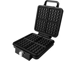 Rumi Wafelijzer - 4 Belgische wafels - Regelbare thermostaat - Wafelijzer Deluxe - Wafelijzer - -1500 Watt - 26 x 34 cm - Regelbare thermostaat voor perfecte krokantheid - Roestvrij staal en hittebestendig kunststof