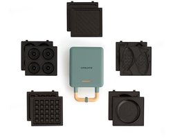 Sandwich Toaster en Wafelmaker met 5 Verwisselbare Platen - Sagegroen