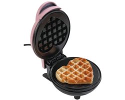 S&E Compacte Mini Wafelmaker – Voor Snel & Zoet Genot - Hartje Roze