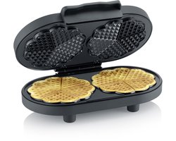 Severin WA 2118 Duo Wafelijzer Black Line, ca. 1.200W, PFAS-vrije coating op de bakplaten, stijlvol en mat design