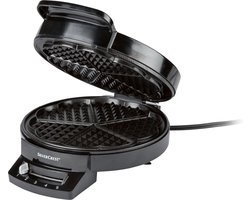 SilverCrest- Wafelijzer- Wafelmaker Hartvorm - Antiaanbaklaag - 5 Wafels - 1200 W - Zwart- met 15 bakideeën