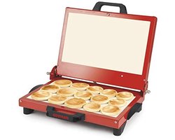 Tigella Bakijzer met XXL Steenplaten - 1200 W - Rood