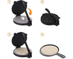 Tortillapers van Gietijzer met Receptenboek en Perkamentpapier - 25 cm