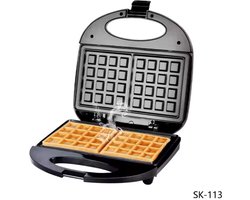 TuttoBello - Wafelijzer - Wafelmaker voor 2 Wafels - Anti-Aanbaklaag - met Indicatielampje - 750W - RVS
