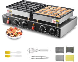 VEVOR Mini Dutch Pancake Maker Commerciële Dorayaki Baker 1800W 50 stuks
