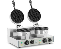 Wafelijzer - 2 x 1300 watt - Rond - Royal Catering