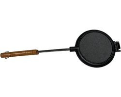 Wafelijzer- gietijzer - houten handgrepen - voor kampvuur - camping