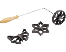 Wafelijzer met 3 Vormen voor Figuurwafels en Receptenboekje