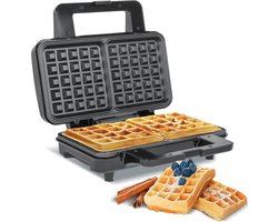Wafelijzer voor Belgische Wafels met Antiaanbaklaag - 1100W