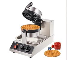 Wafelijzer - Wafelmaker - Ronde Wafelmaker - Wafelmix - Poffertjesmaker - Poffertjespan - Poffertjespan Inductie - Poffertjespan Elektrisch - met Teflon-Coating en RVS Behuizing