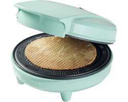 Wafelmaker voor hoorntjes met Kegel en antiaanbaklaag 700 watt mintgroen wafelijzer met verwisselbare platen