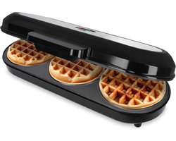XXL Wafelijzer voor 3 Ronde Wafels | 1200 Watt | Antiaanbaklaag | Perfect voor Kinderfeestjes en Familiefeesten