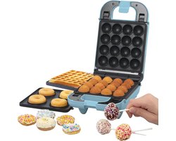 Zyrex® Wafelijzer Met Verwisselbare Platen - Wafelijzer Tefal - Wafelijzer Hartvorm - Pastelblauw - 15 cm x 24 cm x 11 cm