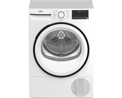Beko B3T41230, Vrijstaand, Voorlader, Warmtepomp, Zwart, Wit, Draaiknop, Touch, Rechts