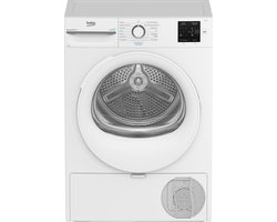 Beko BM3T3829W, Vrijstaand, Voorbelading, Warmtepomp, Wit, Knoppen, Draaiknop, Transparant, Wit