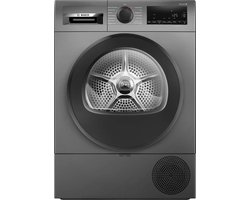 Bosch Serie 6 WQG243DR10, Vrijstaand, Voorbelading, Warmtepomp, Grijs, Draaiknop, Rechts