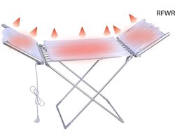 RFWR® Elektrische Verwarmde Kledingdroger en Opvouwbaar Droogrek voor Binnen met 18 Stangen