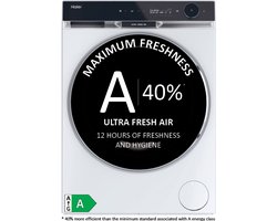 Haier HW110-BD14397U1 – De stilste wasmachine op de markt – 11 kg – Energieklasse A – Stoomfunctie – Automatische dosering – Direct Motion-motor – Antibacteriële behandeling (ABT) – 16 programma’s – 10 jaar garantie op onderdelen