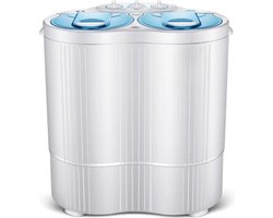 Klein en Efficiënte Mini Wasmachine met Dubbele Trommel, Centrifuge en Droogzwierder - Perfect voor Camping, Kleine Ruimtes en Reizen
