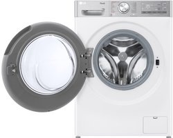 LG F4WR9513S2W wasmachine 13 kg met AI DD voor slimme stofverzorging, TurboWash 39 voor sneller wassen, EzDispense automatische dosering, hygiënisch wassen met stoom en ThinQ slimme bediening. Energieklasse A-10%