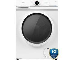 Midea MF100W80BA/W-HR - Wasmachine - Voorlader - Wit - Vulgewicht: 8kg - 1400 rpm - A label - 72 dB - Engels display