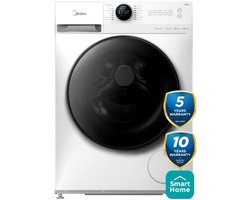 Midea MF200W90WB/W-HR - Wasmachine - Voorlader - Wit - Vulgewicht: 9kg - 76 dB - A label - 1300 rpm - Engels display