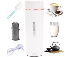 500ML Draagbare Waterkoker met Temperatuurregeling - Mini Waterkoker Reis - 6 Standen (45-100°C) - RVS 304 voor Babyvoeding & Camping