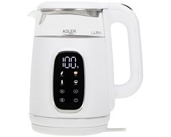 Adler AD 1305 WS - Elektrische glazen waterkoker met temperatuurregeling 1,7 l, LED, 40–100 °C - Wit