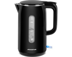 Aigostar Waterkokers - Waterkoker Dubbelwandig - Elektrische Waterkoker - 1,7 Liter - Retro - Cool-touch - 2200W - Zwart