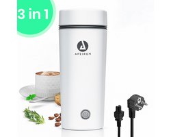 Apeiron® 3 in 1 Reis Waterkoker - 350 ML - Draagbare Mini Thermosfles - Auto & Camping - Kleine Water Koker - Geschikt Voor Babyvoeding
