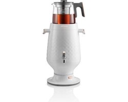 Arzum Ehlikeyf Samovar AR3083-0200 | Wit - Turkse Theemachine - 3.5 + 1.2 liter - Led-indicator - 2200 W