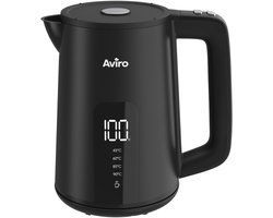 Aviro Waterkoker Met Temperatuurregeling - Warmhoudfunctie - 1.7L - RVS - Dubbelwandig - Elektrisch - 2000W - Zwart