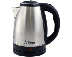 B-Home Waterkoker - 1,8 liter - 1800 Watt - RVS - zwart / zilver - 23 cm