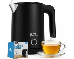 Boncy® Premium Mini Waterkoker - 0.5 Liter - Kleine Reiswaterkoker RVS Zwart - Reis Waterkokers voor Camping Hotel Senioren - Klein Draagbare Travel Water Koker Grijs - 0,5 L Retro