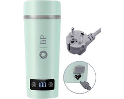 BP® Draagbare Waterkoker - Mini Waterkoker - Kleine Waterkoker - Reis Waterkoker - Camping Waterkoker - Met Temperatuurregeling - Roestvrij Staal - Groen