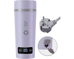 BP® Draagbare Waterkoker - Mini Waterkoker - Kleine Waterkoker - Reis Waterkoker - Camping Waterkoker - Met Temperatuurregeling - Roestvrij Staal - Paars