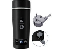 BP® Draagbare Waterkoker - Mini Waterkoker - Kleine Waterkoker - Reis Waterkoker - Camping Waterkoker - Met Temperatuurregeling - Roestvrij Staal - Zwart