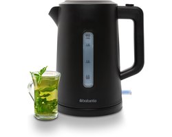 Brabantia Waterkoker - 2200 Watt - 1.7L - Snoeropbergruimte - Automatische uitschakeling - Zwart - BBEK1017